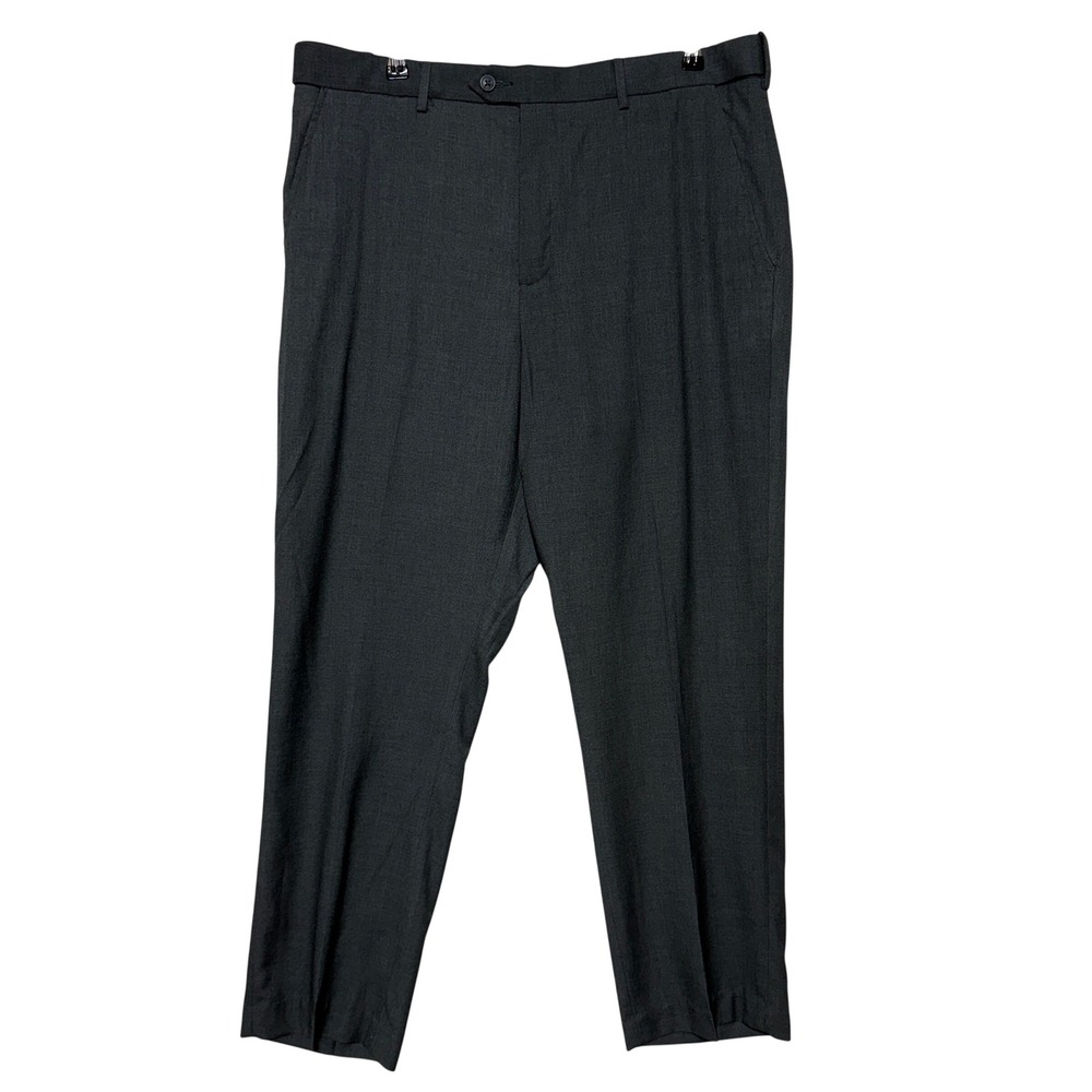 David Taylor Dress Pants Mens 38x30 Gray Pants The Perfect Pant Flat Front NEW